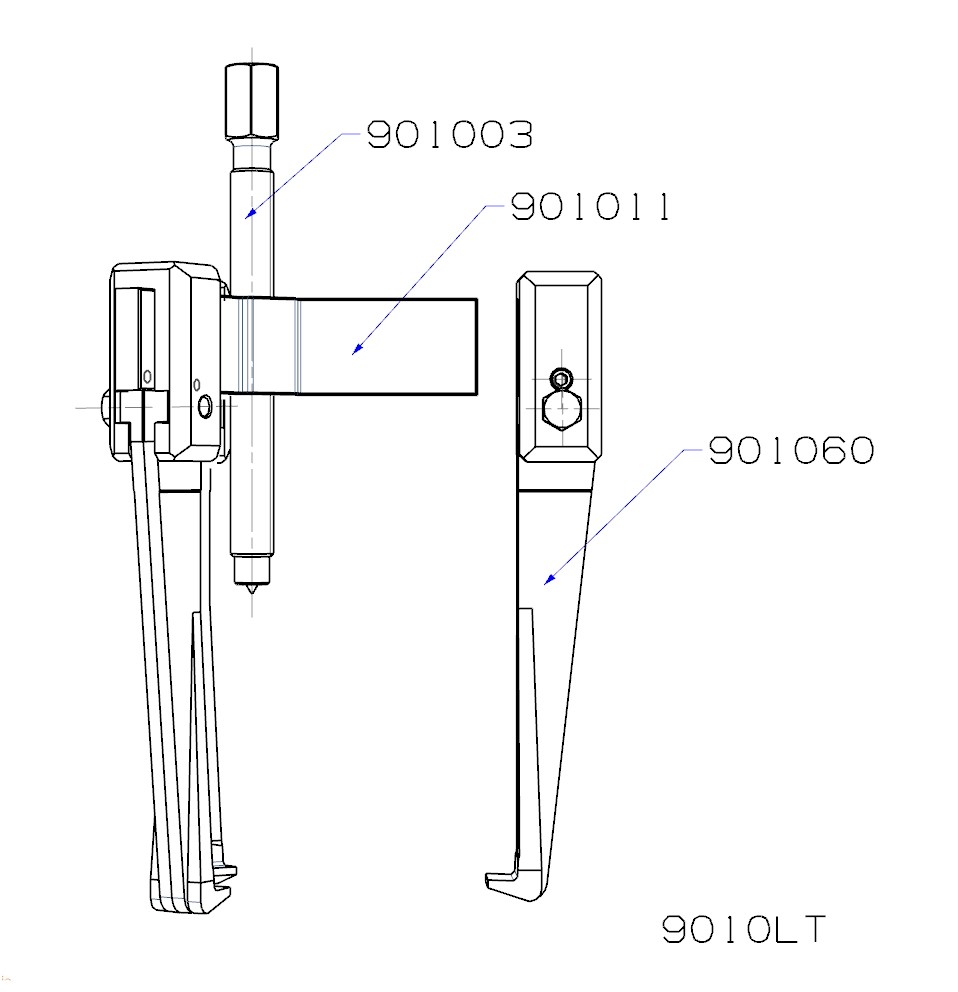 EXTRACTOR FORZA SERIE 9000T DE 3 PATAS